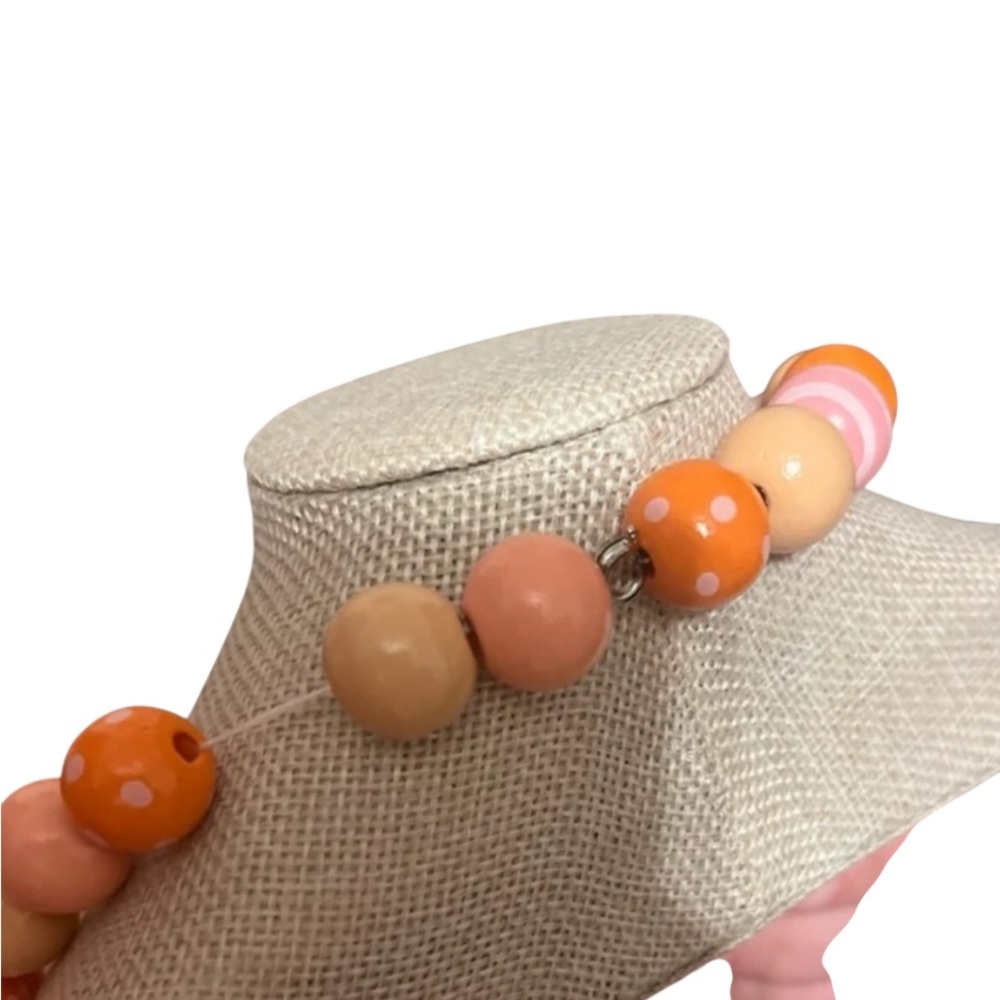Hand Crafted Fall Wood Bead Necklace and bracelet set - Picture 2 of 8